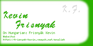 kevin frisnyak business card